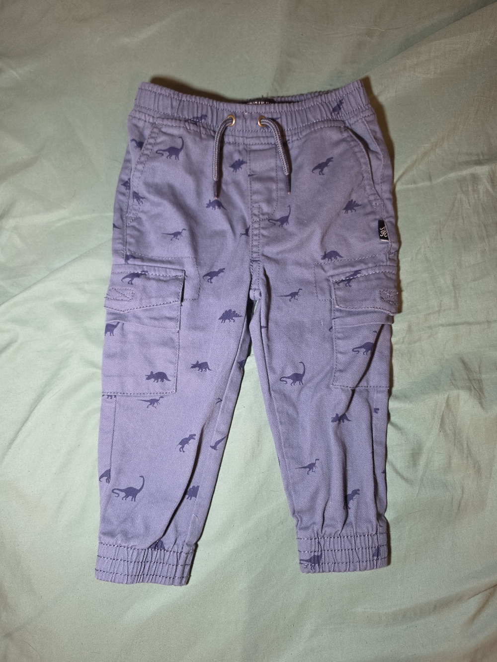 Blue Dinosaur Cargo Jogger Pants for Kids